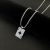 Titanium Steel Hip Hop Necklace Versatile Stainless Steel Sweater Chain Men's and Women's Personalized Poker Pendant