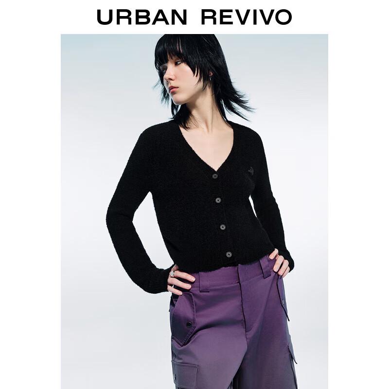 

UR 2024 Весенний Женский Вязаный Кардиган с V-образным Вырезом и 3D Узором XS