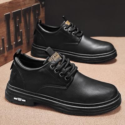 Herresko høst business dress britisk stil herresko fritidsskinnsko retro brun high-end høydeøkende stor tå trendy sko