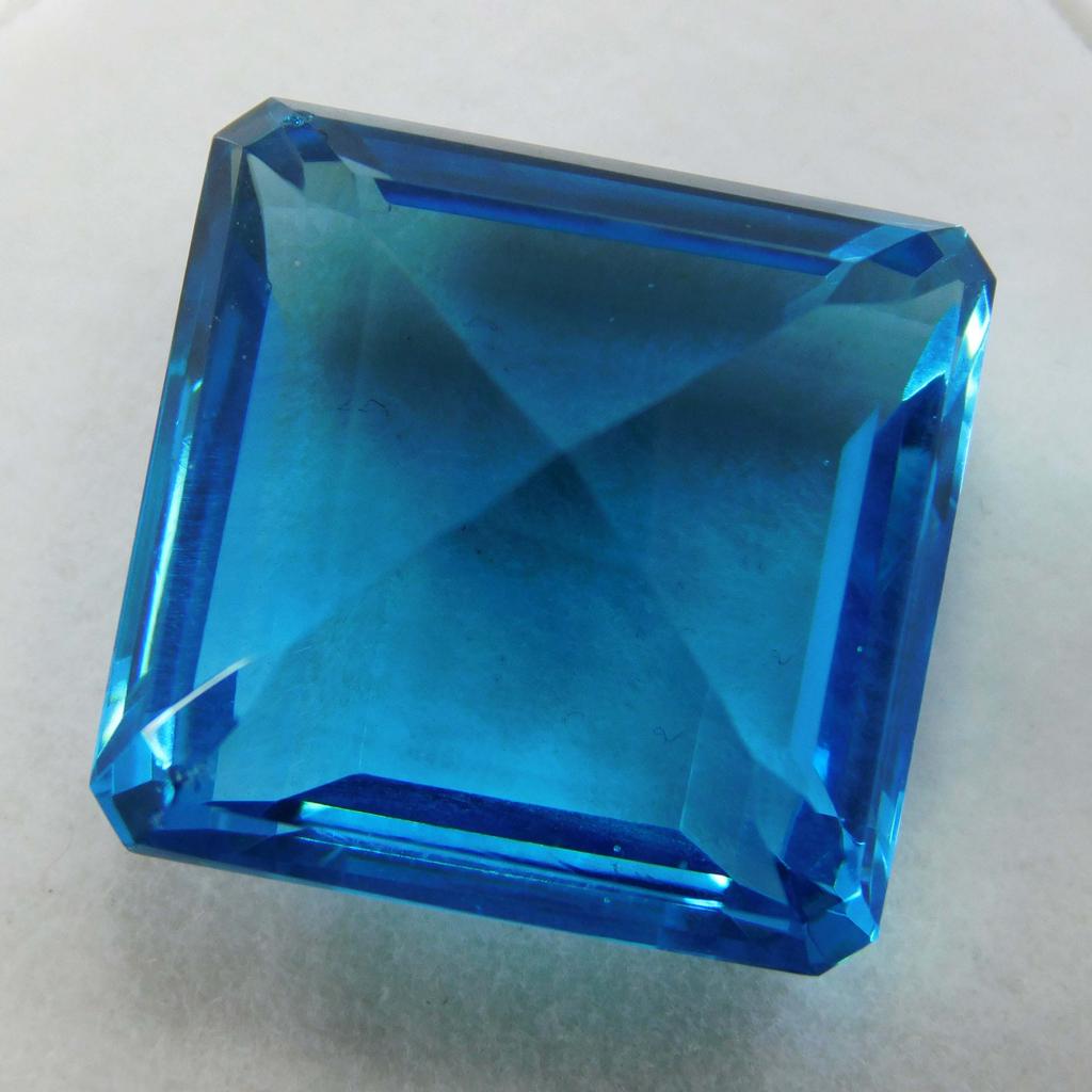 Lab-Created A++ Aquamarine Square Shape 30 Ct   Loose Gemstone