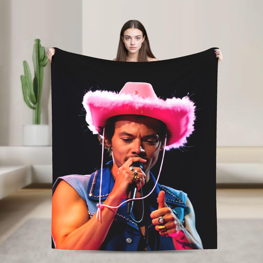 Singer H-Harrys S-Styles  Blanket  Picnic Flannel Throw Blanket For Bedroom Soft Warm Custom Quality Bedspread Gift