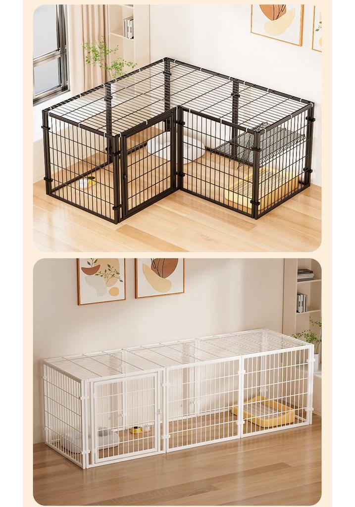 Space-Saving Anti-Escape Cage with Top Cover for Cats and Dogs