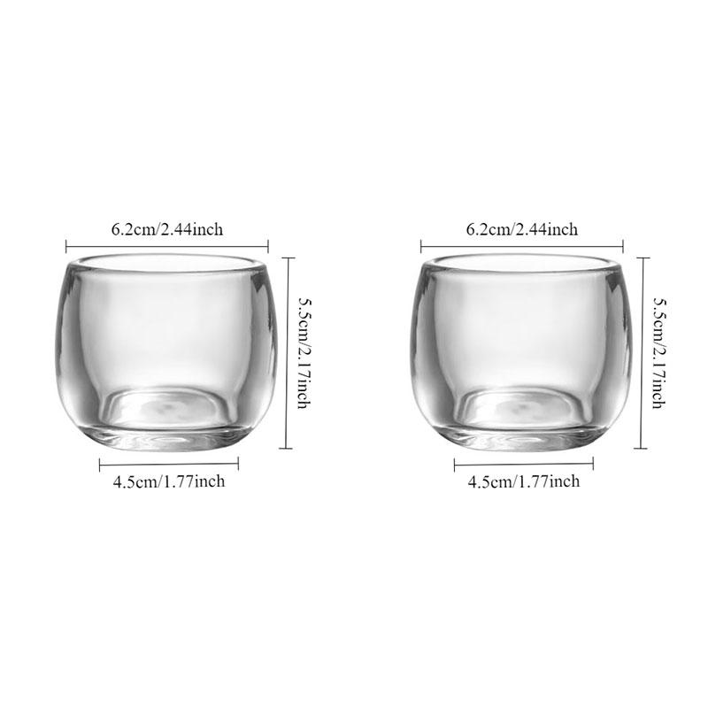 

80ml High End Tea Mug Heat-resistant Water Cup Elegant Tea Utensils Creative Teaware Living Room Christmas Gift for Friend 2pcs 80ml