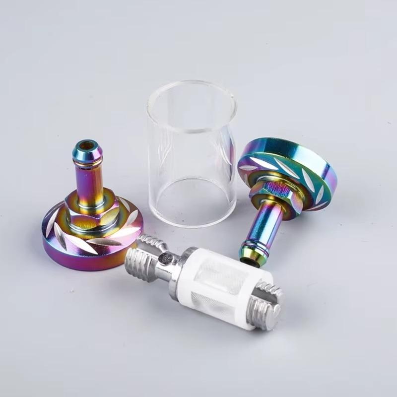 Universal Motorcycle Fuel Filter 8mm CNC Fuel Gas Filter Aluminum Alloy Auto Petrol Motor Machines Parts