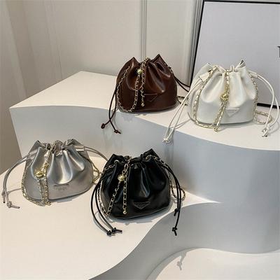 Casual Small Bag for Women In Spring New Solid Color Simple and Fashionable Korean Version of Beautiful Ins Crossbody Bag Bucket Bag