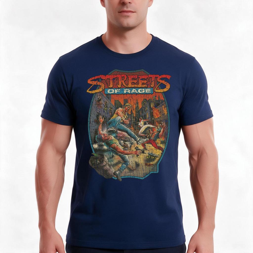 Streets Of Rage 1991 Tshirt Summer Casual Cotton Tee Oversized Streetwear Tops Vintage Graphic Print Loose Fit Short Sleeve