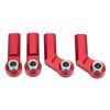 4 Pièces Rotules Métalliques pour Voiture RC 1/10 Filetage M4 7.0mm Extrémité de Bielle CW Têtes à Rotule 2 Coudées 2 Droites Rouge