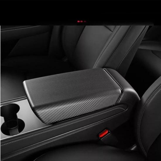 For 2017- Tesla Model 3Y Matte Carbon Fiber Armrest Center Box Console Cover