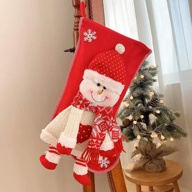 3D Knitted Santa Claus & Snowman Gift Bag Christmas Tree Decorations