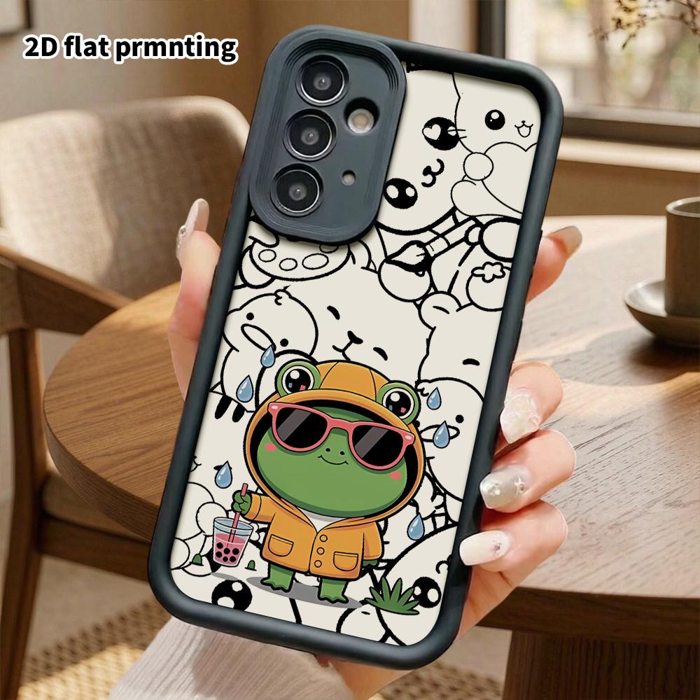 Phone Case: 2D Flat, Suitable for Samsung Galaxy A34 A35 M05 M06 S20 S22 S21 FE Plus 5G Protective Case, Green Little Frog, Perfect Christmas and Hall