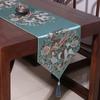 Classical New Chinese Style Birds and Flowers Table Runner Red Embroidery Table Flag Decoration for Wedding Party with Tassels