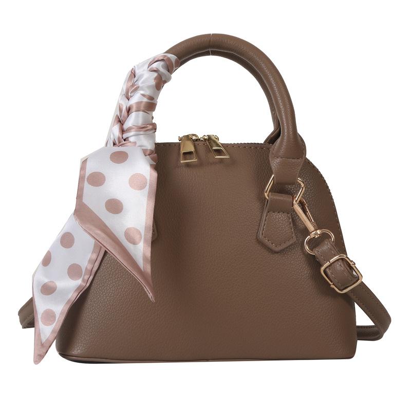 

Модна сумка з шовковим шарфом, нова портативна жіноча сумка, модна та проста сумка через плече, сумка-черепашка. темного кольору хакі