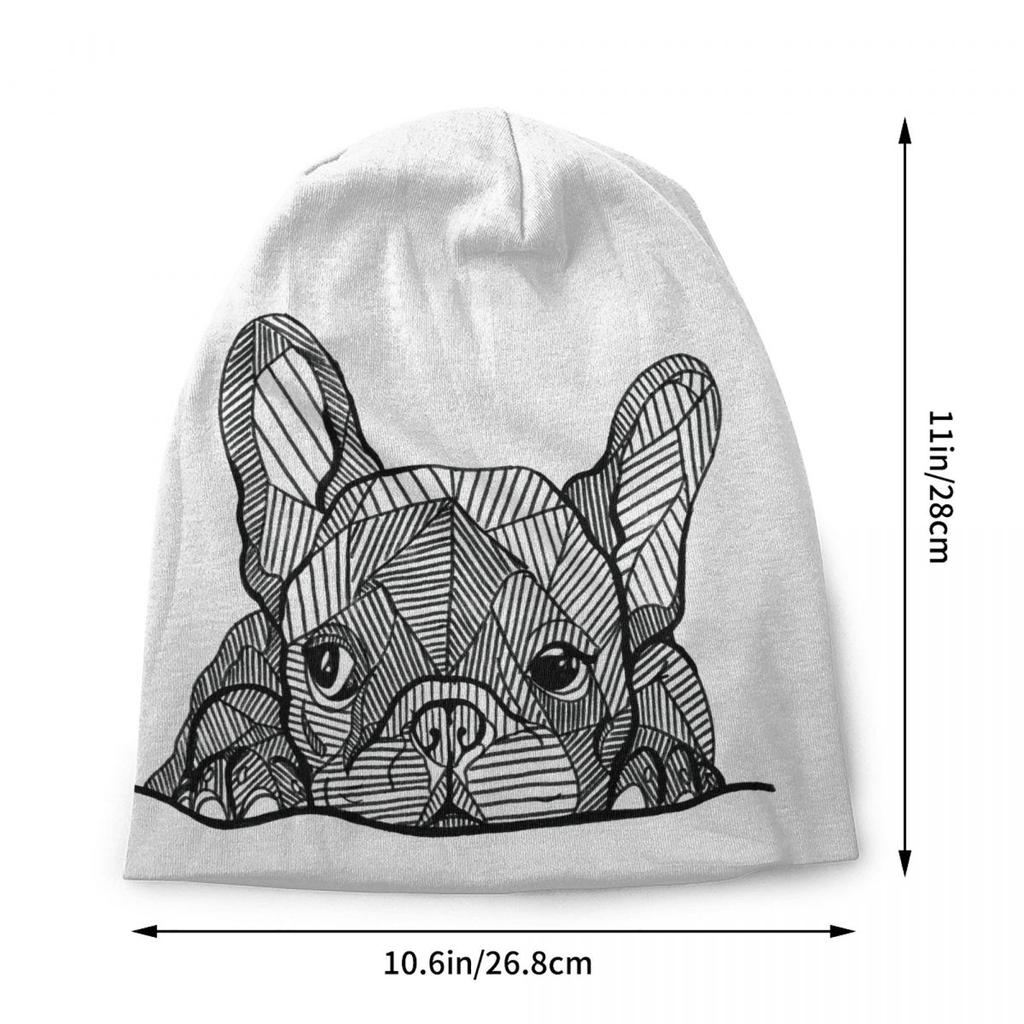 Custom French Bulldog Skullies Beanies Caps Cool Winter Warm Unisex Women Knitting Hats Unisex Adult Frenchie Dog Bonnet Hats