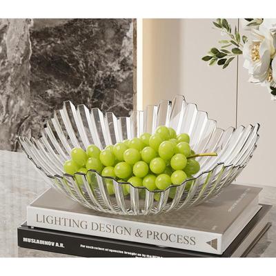 Luxuriöse vertikal gerippte blumenförmige Obstschale