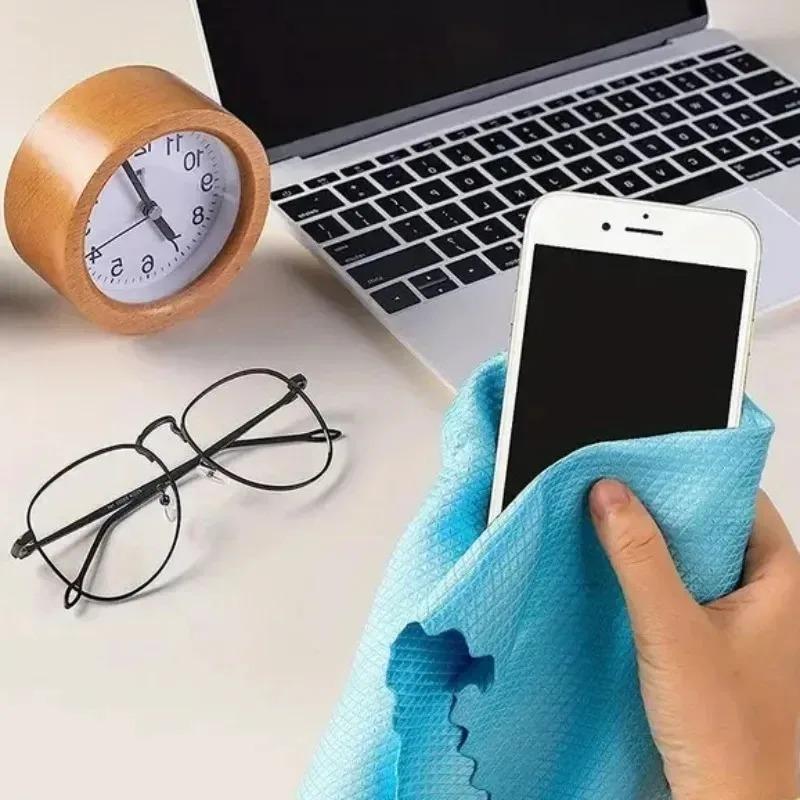 10/100 pezzi Panno Pulizia Ottico in Microfibra Design Quadrato per Lenti Occhiali Schermi Senza Graffi
