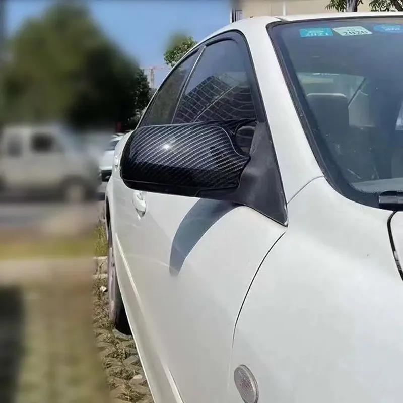 For Mazda 2 3 6 2003 2004 2005 2006-2008 ABS Car Rearview Side Mirror Cover Wing Cap Exterior Door Housing Trim Adhesive Sticker