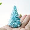 1pc Small Christmas Tree with Natural Crystal Synthetic Gemstone Inside, Lucky and Prosperous Growing Fluorite Bonsai Money Plant