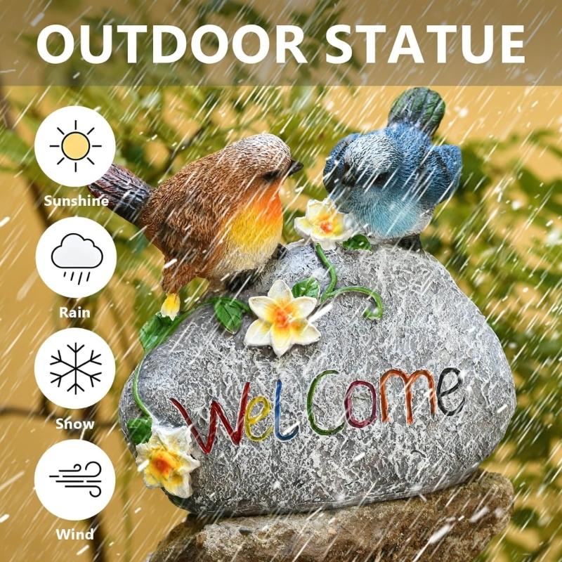 Realistic Bird Statue Resin Outdoor Garden Decoration Welcome Sign Sculpture For Garden Yard Lawn Decoration Gift