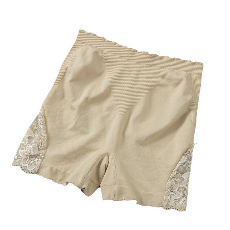 High-Waisted Women's Summer Lace Tummy Control Three-Quarter Shorts - Anti-Exposure, Plus Size, Korean Style.