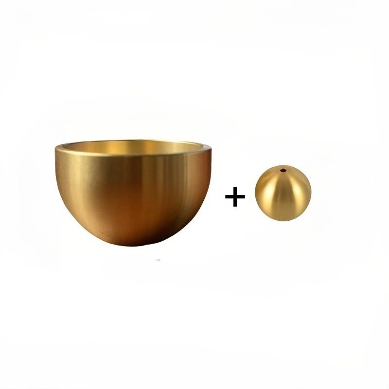 

Golden Copper Mini Singing Bowl Set - Clear Sound Meditation Tool for Yoga Stress Relief, Compact Spiritual Gift with Mallet латунний