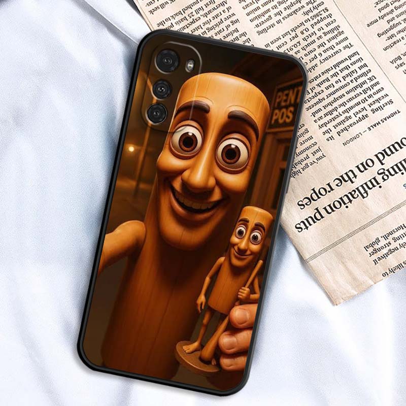 Tung Tung Sahur Anime Art For Motorola G85 Edge 50 G24 G35 G14 G04 40 G72 G34 G G54 G13 G32 5G Black Phone Case