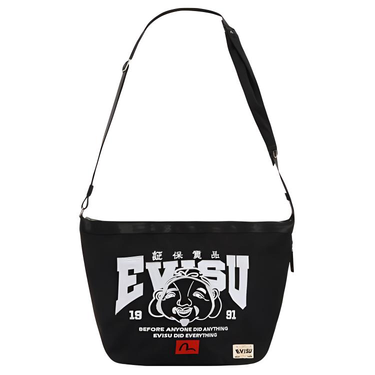 New EVISU Polyamide Shoulder Bag Regular Unisex Black 2ESHTU4BG8092XXSN