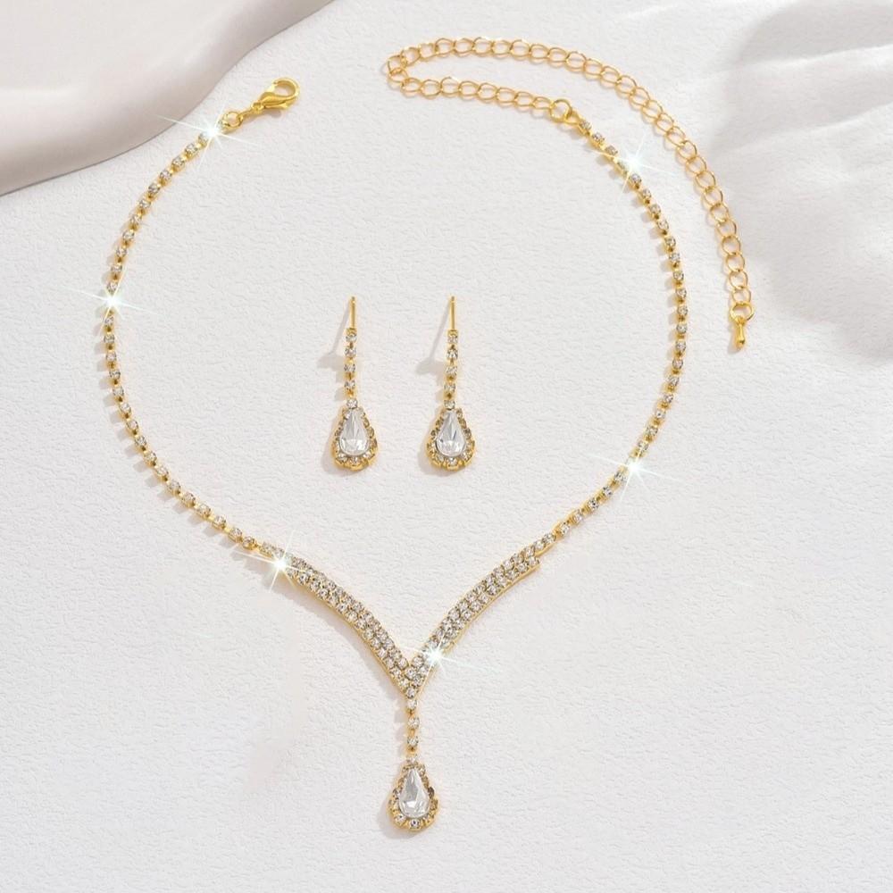 Crystal Crystal Jewelry Set Sparking Collar Chain Bridal Jewelry Bridal Jewelry  Gift