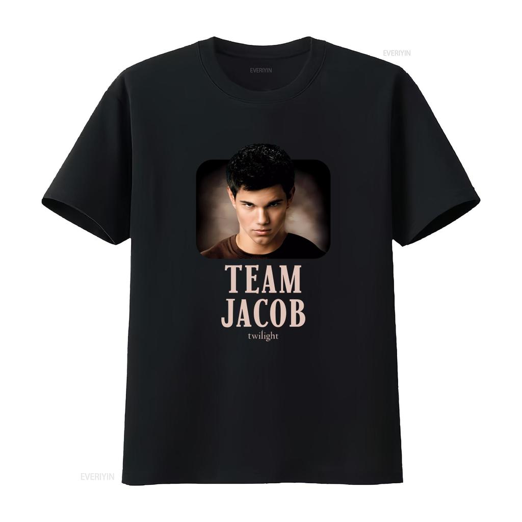 Team Jacob Twilight Damen T-Shirt Film-inspiriertes Print Lässige Kleidung vintage Gewaschen Designer-Kleidung Weich homme Stilvoll