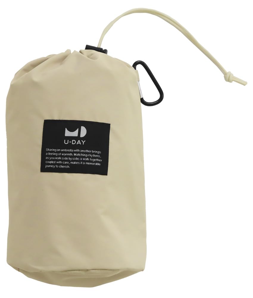 Pentru că un pelerină de ploaie din poliester cu depozitare Poncho U-DAY, elegantă, unisex, supradimensionată, bej, husă hidrofugă.