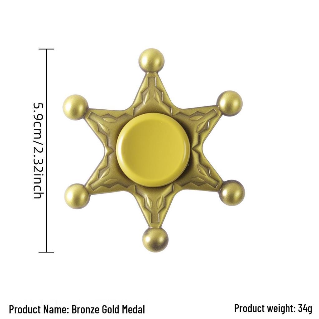 Ancient Bronze Zinc Alloy Cross Fingertip Spinner - EDC Decompression Toy  