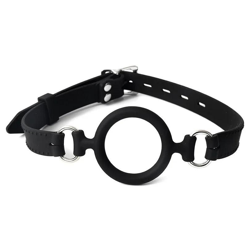 All Silicone Open Mouth O Ring Gag With Nipple Clamps  Bondage Harness Locking Belt Sexyshop Erotic Accessories For Adults