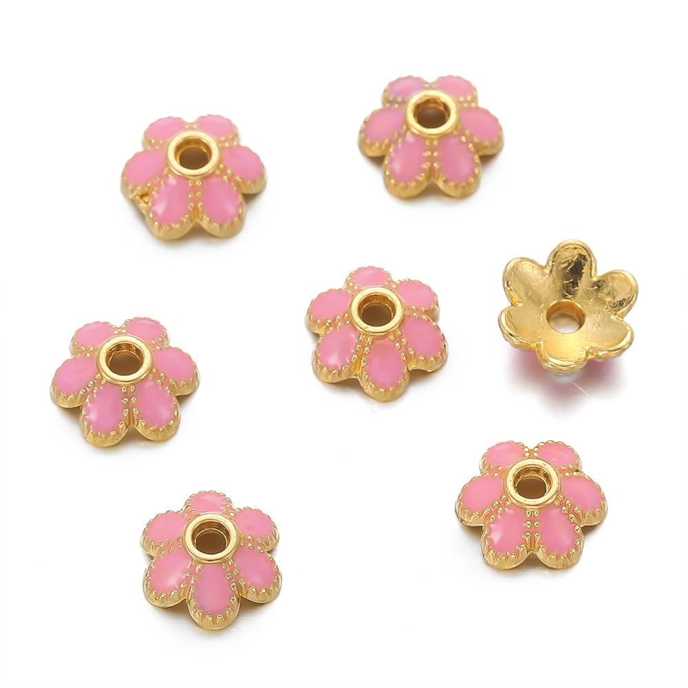 10pcs/lot Metal Loose Spacer Beads Flowers Caps For DIY End Spacer Charms Necklace Bracelets Earring Jewelry Making Craft