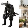 Collectible Warrior Figurines 3D Printed Contemplative Figurine Seated Edge Sitting Statue Miniature Figures Desktop Ornament for Home Office Shelf