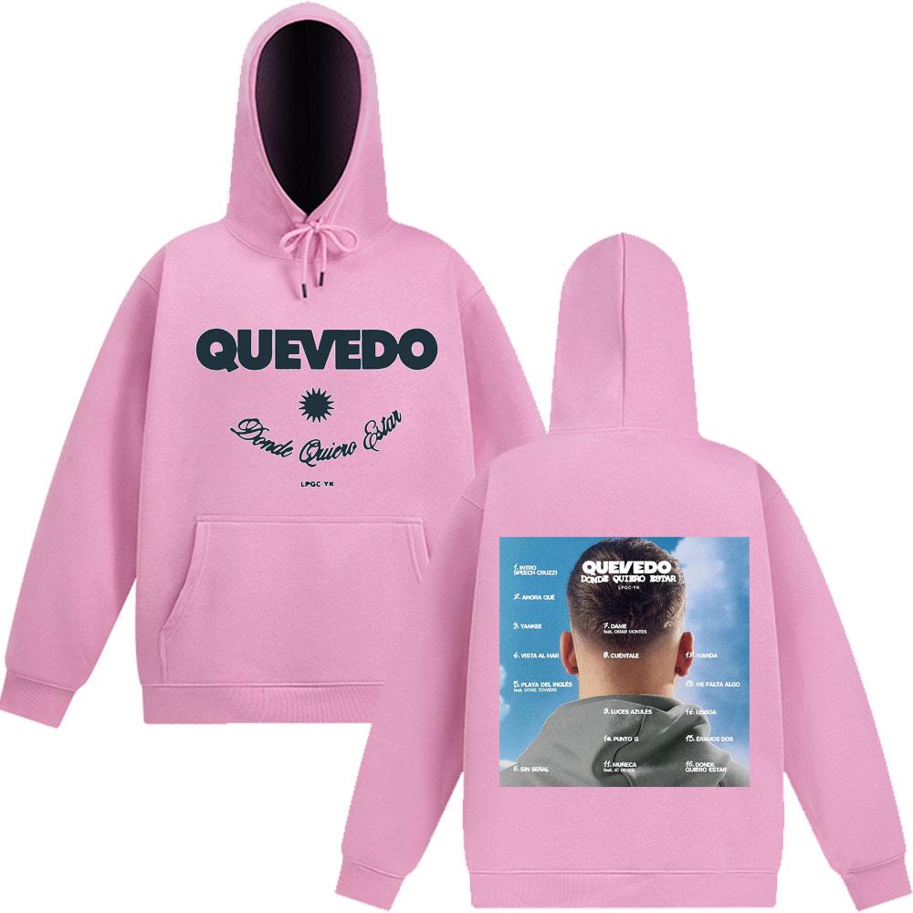 Rapper QUEVEDO Donde Quiero Estar Harajuku Hoodie Unisex Oversized Sweatshirt Long Sleeve Loose Fashion Man's Hoodies Streetwear