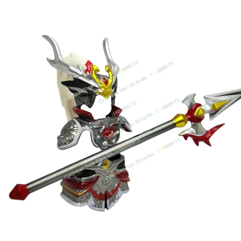 Chinese Ancient Time Action Figures Late Qin Early Han Han Xin General Silver Armor Dragon Spear Building Blocks Accessories Toy