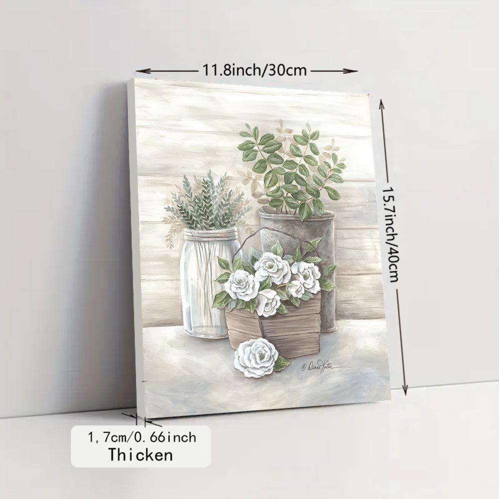 Blumen Leinwand Wandkunst Gemälde mit Rahmen für Wohnzimmer Schlafzimmer Dekor Bilder Einweihungsgeschenk