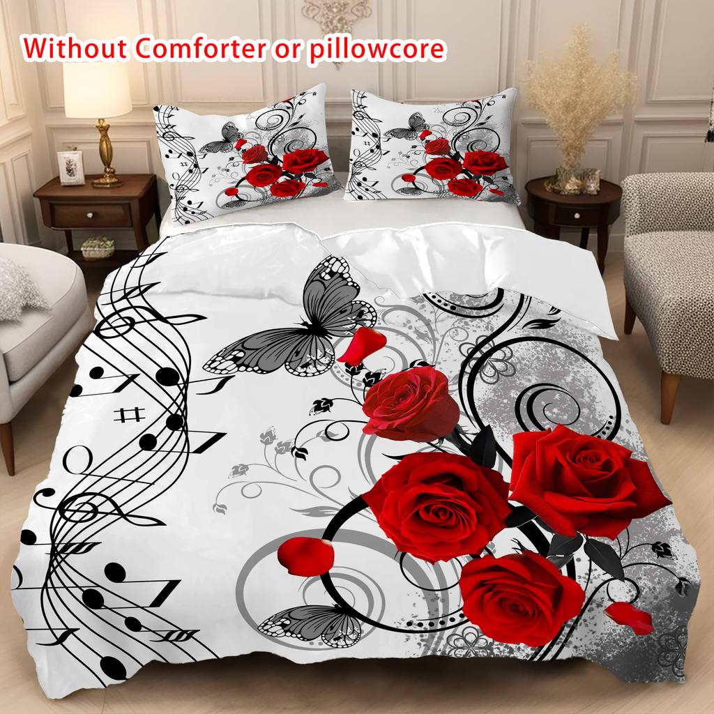 Butterfly Musical Notes Design 3D Printed Quilt Cover Elegant Beauty Bedding Set Luxury Home Textiles Duvet Cover Pillowcases