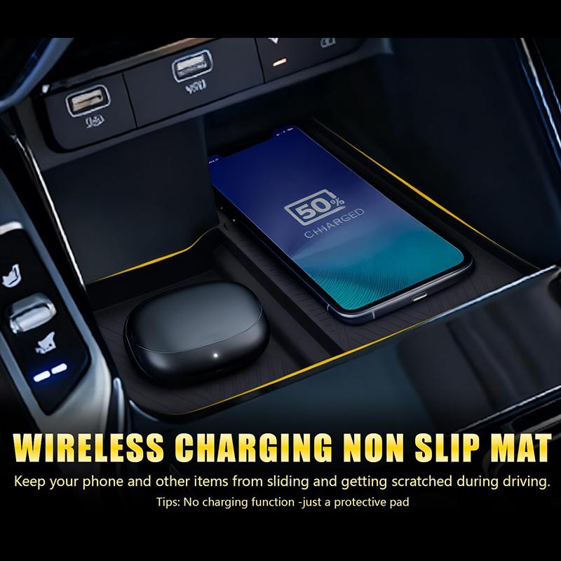 For Kia Sorento -2025 Silicone Car Center Console Wireless Charging Anti-Slip Mat Protective Pad Trim Accessories
