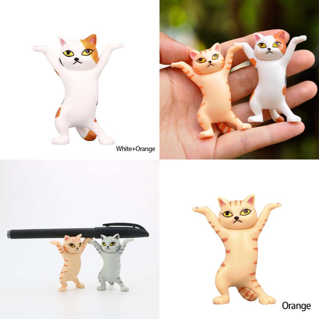 Adorable Cats Pen Holder Doll Ornament With Durable Plastic Earphone Support Stand For Airpods