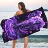 Vibrant Purple Swirl Abstract Galaxy Beach Towel Mat Summer Ocean Picnic Blanket Resort Home Decor Gift Idea