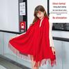 Women's Thickened Warm Red Jacquard Scarf 2026 - Imitation Cashmere, Versatile Winter Style