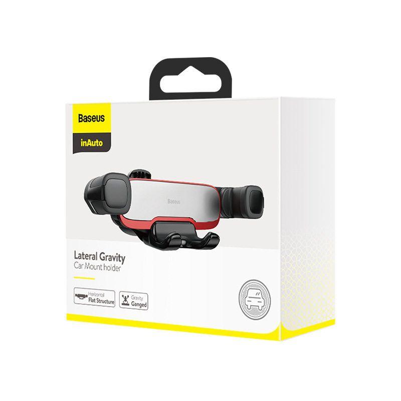 BASEUS Air Outlet Universal New Gravity Vehicle-Mounted Phone Holder Baseus Single Air Vent Gravity Car Mount - Silver