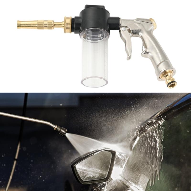 Multifunctional Foam Blaster Water Guns Adjustable Nozzle Plating Finish for Home Car Cleaning, with Rich Lathers Bottle