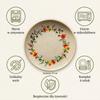 PLATES 6 pcs LARGE DINNER PLATES 27cm CERAMICS WILD FLOWERS POPPIES