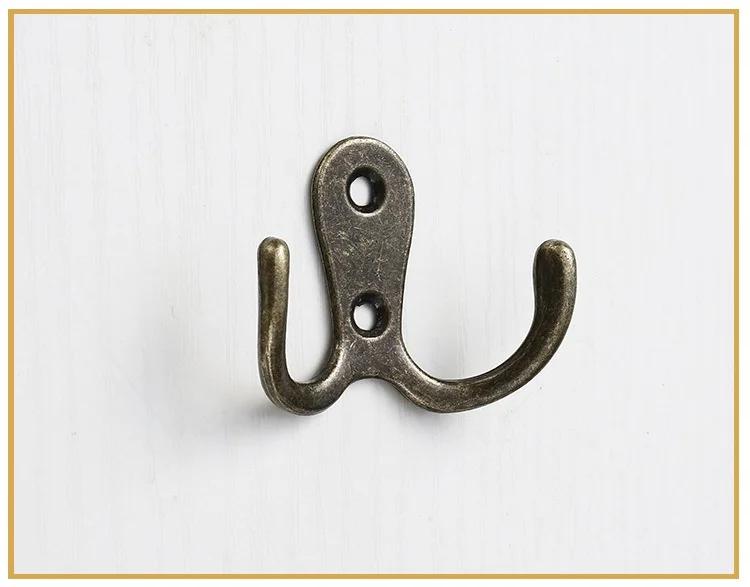 3sets Double Heads Hook Wall/Door Mounted Hanger W/screws Coat/Key/Bag/Towel/Hat/Mask Holder 53mm