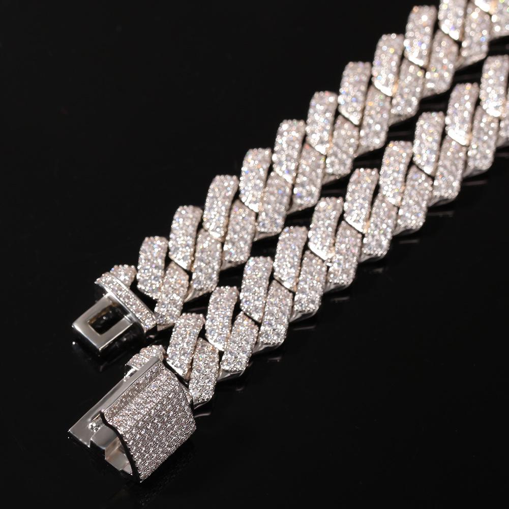 Hochwertiges Herren Hip Hop Zirkonia Kubanische Kette Armband
