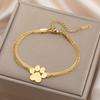 Cazador Stainless Steel Cute Dog Cat Paw Foot Print Charm Bracelets for Women Gold Color Wax Rope Bracelet Gift 2026