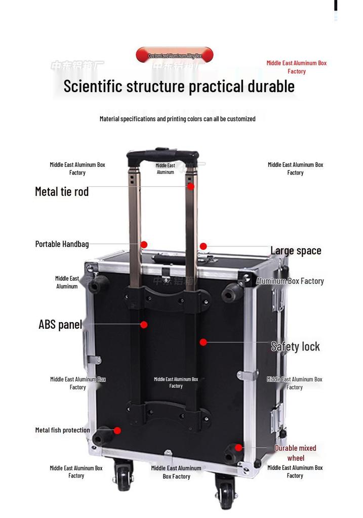Custom Aluminum Camouflage Trolley Case with Wheels, Shockproof Aviation and Outdoor Equipment Protection