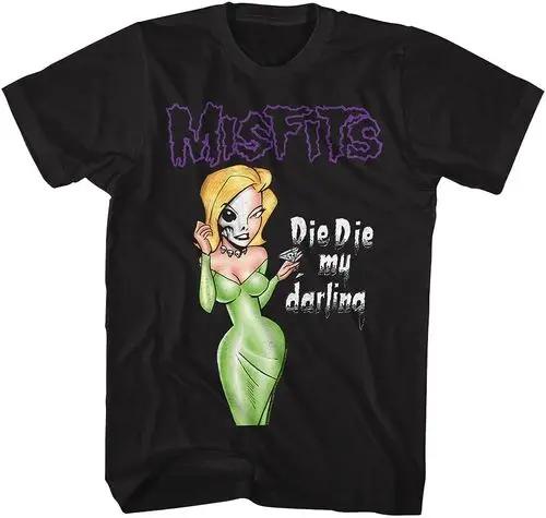 New Fashion Misfits Punk Style Tshirt Retro Street Skull Pattern Unisexs Tshirt