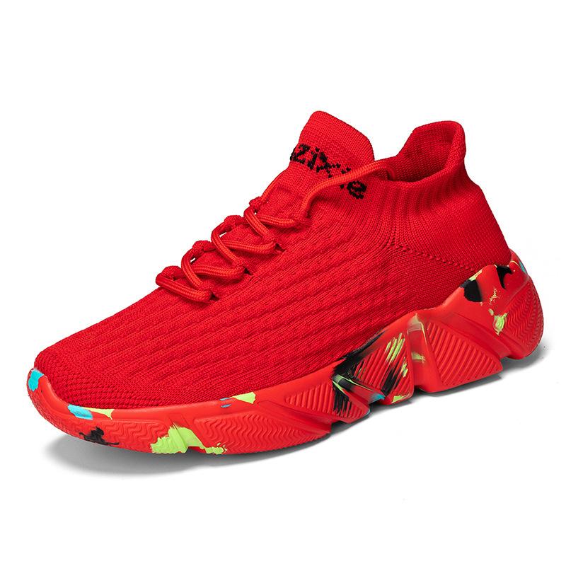 

Мужские кроссовки, женская обувь, теннисные трендовые носки, прогулочная обувь, большой размер 35-47, дышащие повседневные беговые летние зеленые мокасины 47 красный
